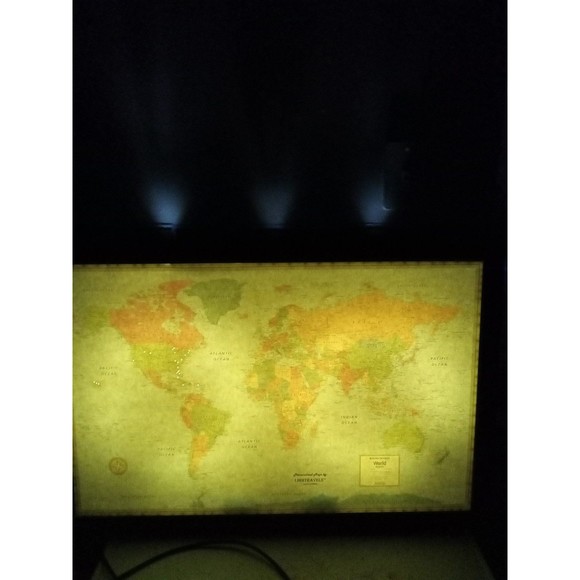 Laminated Rand McNally Modern World Map Genuine Black Wood Frame 33"wx22h - Picture 5 of 12